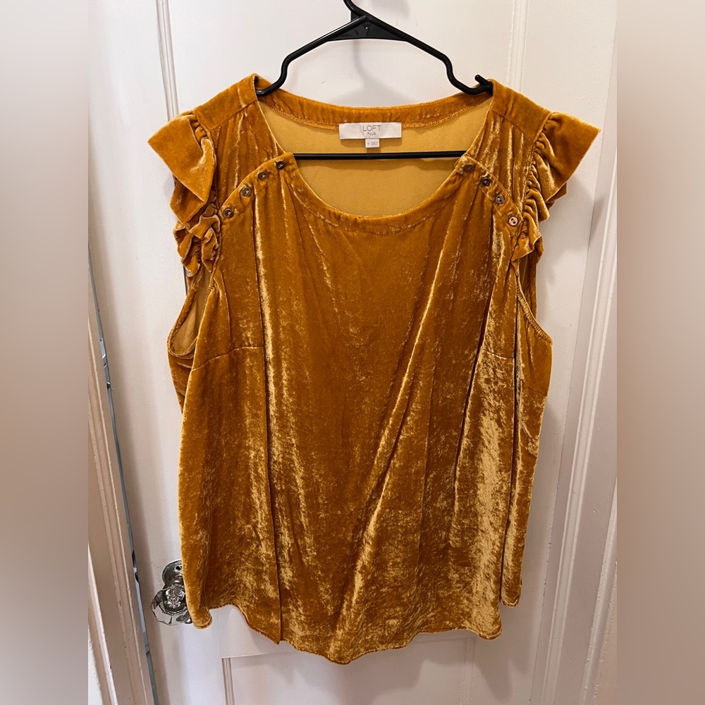 Loft plus size 18 yellow top